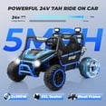 thumbnail image 3 of Farmdex 24V Ride on Car Truck, 2 Seater Electric UTV w/Remote Control, 21.5" Spacious Seat Ride on Toy for Kids Aged 3-10, Music, Storage, LED Light, Blue, 3 of 11