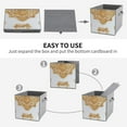 thumbnail image 7 of Collapsible Oxford Fabric Storage Cubes with Handles, Large Mid Foldable Oxford Cloth Bins Set of 2/6, Closet Organizers for Shelves Clothes Home Kitchen Toy - White Gold Retro Shangshui Pattern, 7 of 7