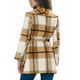 thumbnail image 3 of Abrigo de invierno con cinturón y cuello de chal de cuadros para mujer Inspire Chic XL color caqui, 3 of 6