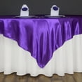 thumbnail image 4 of BalsaCircle 60" x 60" Purple Square Satin Table Overlays Wedding Catering Linens Tablecloth, 4 of 8
