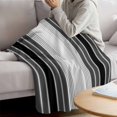 thumbnail image 3 of Black Ombre Striped Blanket Soft Cozy Warm Throw Blanket for Couch, Plush Fuzzy Flannel Fleece Blankets for Sofa, Modern Black Gray Vertical Stripes Bed Blankets Lightweight Gifts for Women, 30"x40", 3 of 9