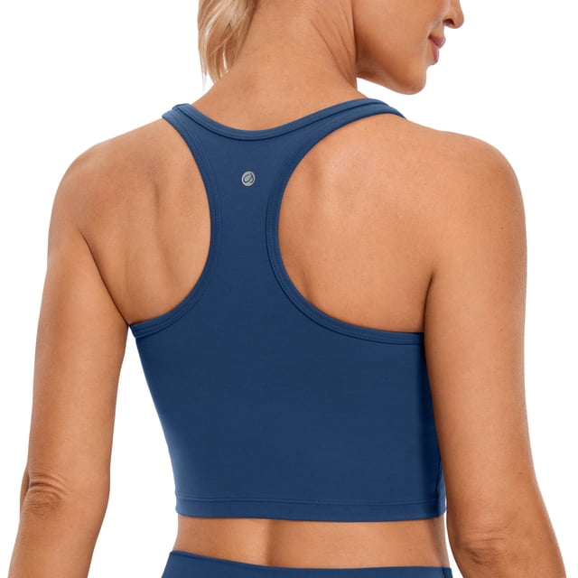 Remera CRZ YOGA Butterluxe Racerback con Relleno Crop Azul Marino L