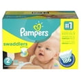 Pampers Swaddlers Diapers Size 2 186 count - Walmart.com
