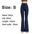 thumbnail image 2 of Pantalones de yoga acampanados para mujer, pantalones de cintura alta con realce de glúteos y pierna ancha, pantalones deportivos micro Lama fitness - azul oscuro 624, 2 of 5