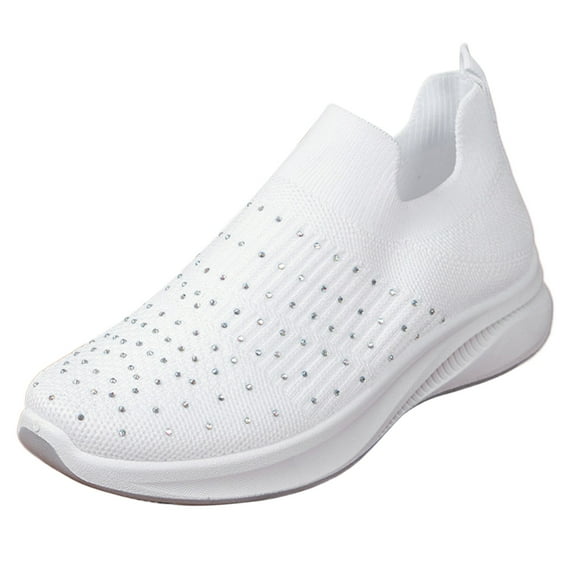 HBFAGFB Womens Sneakers Leisure Summer Sport Running Shoes Breathable Fashion for Student White Size 41