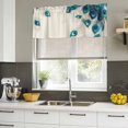 thumbnail image 4 of Peacock Feather Curtain Valances for Windows, Kitchen Valance Window Treatments Panel 2 Pack, Teal Ethnic Rustic Farmhouse Elegant Rod Pocket Short Curtains for Bathroom Bedroom 42 x 12 Inch, 4 of 8