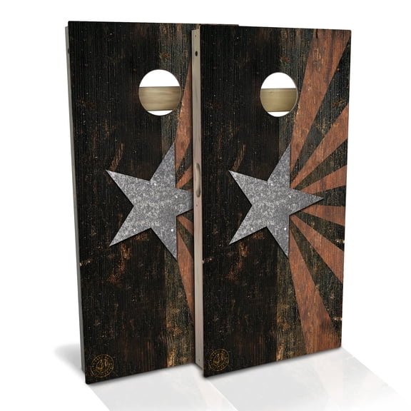 Skip's Garage | Arizona Flag Rustic Cornhole Board Set | Includes Boards & Bags | Choose Your Size & Accessories
