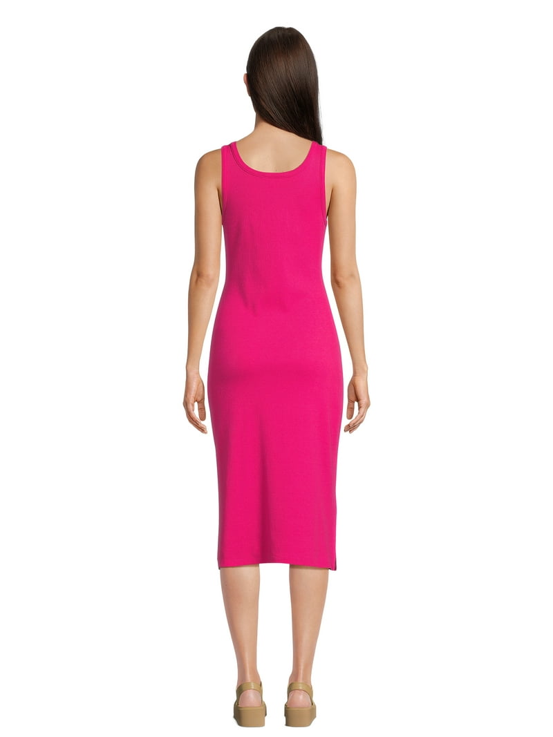 Time and Tru Women's Ribbed Knit Midi Tank Dress, Sizes XS-XXXL Time and Tru Women's Ribbed Knit Midi Tank Dress, Sizes XS-XXXL