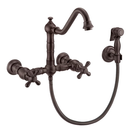 Whitehaus Whkwcr3-9402-Nt Vintage Iii Plus 1.5 GPM Wall Mounted Bridge Kitchen Faucet -