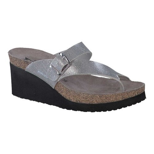 silver slip on wedges