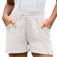 thumbnail image 4 of CPNG Girls Casual Shorts Elastic High Waist Shorts Solid Color Summer Comfy Loose Shorts with Pockets(White,4-5 Years), 4 of 9