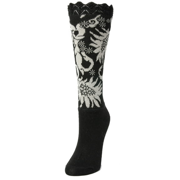 Natori Natori Scalloped Feathers Wool-blend Bootie Toppers - Womens - Female (9-11, Black)