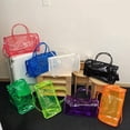 thumbnail image 5 of Candy Colored Clear Bag with Large Capacity Shoulder Bags PVC Crossbody Handbag for Organizing Toiletries, 5 of 8