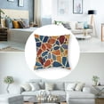 thumbnail image 5 of Blue Orange Yellow Pillow  Set of 2 Geometric Art Flower Print Decorative Outdoor Pillowcases Fall Colored Floral Farmhouse Throw Cushion Case Decor for Couch Sofa Bed, 5 of 7