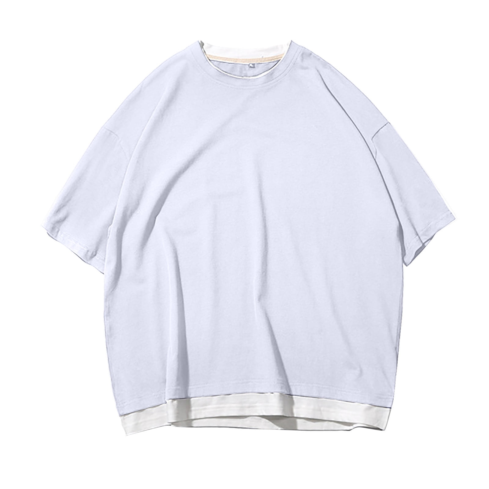 Summer Savings! Zpanxa Mens Oversized T Shirts Short Sleeve