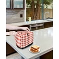 thumbnail image 4 of Fsddascl Orange Red Checkered Toaster Cover 4 Slice, Large Kitchen Appliance Covers, Farmhouse Buffalo Plaid Toaster Oven Cover with Loop, Bread Machine Cover Polyester Dust Cover Protection, 4 of 5