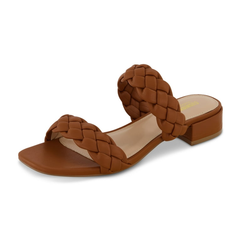 Tan shop slide heels