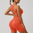 thumbnail image 4 of Two Piece Workout Sets For Women Tank Top Matching High Waist Booty Lifting Shorts Gym Yoga Active Wear Outfits,Quick Dry(Orange,S), 4 of 5