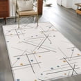 thumbnail image 2 of Modern Geometric Area Rugs 4'x6', Washable Small Throw Rugs for Office Bathroom, Minimalist Lines Polka Dots Abstract Beige Indoor Outdoor Rug Non-Slip Low Pile Carpet Runner Reversible Floor Mats, 2 of 8