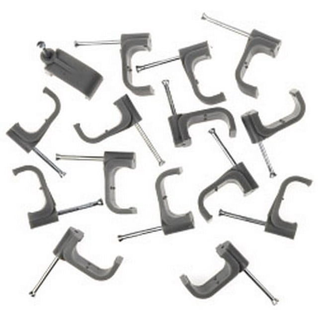 SupaLec - Clips para Cable Diseño Plano - Pack de 100 (Gris)