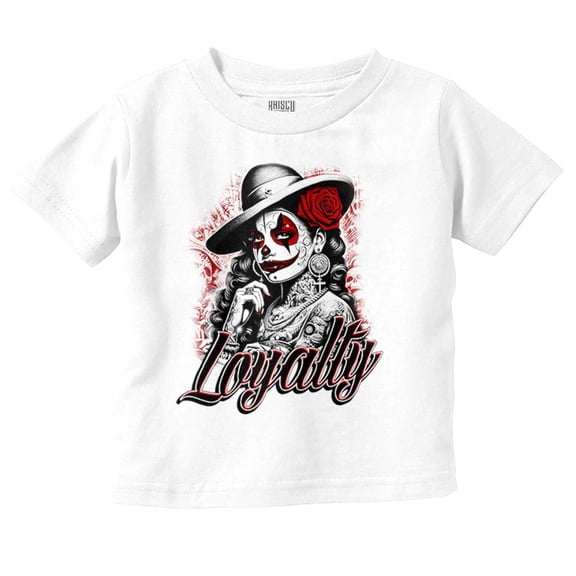 Cool Loyalty Chicana Clown Tattoo Toddler Boy Girl T Shirt Infant Toddler Brisco Brands 6M