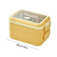 thumbnail image 3 of MesaSe Kids Cream Style Lunch Box with Rice Artifact Separated Leakproof (Yellow), 3 of 7