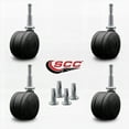thumbnail image 2 of 3 Inch Black Heavy Duty Floor Safe Twin Wheel Caster 5/16 Grip Neck Stem Set 4, 2 of 2