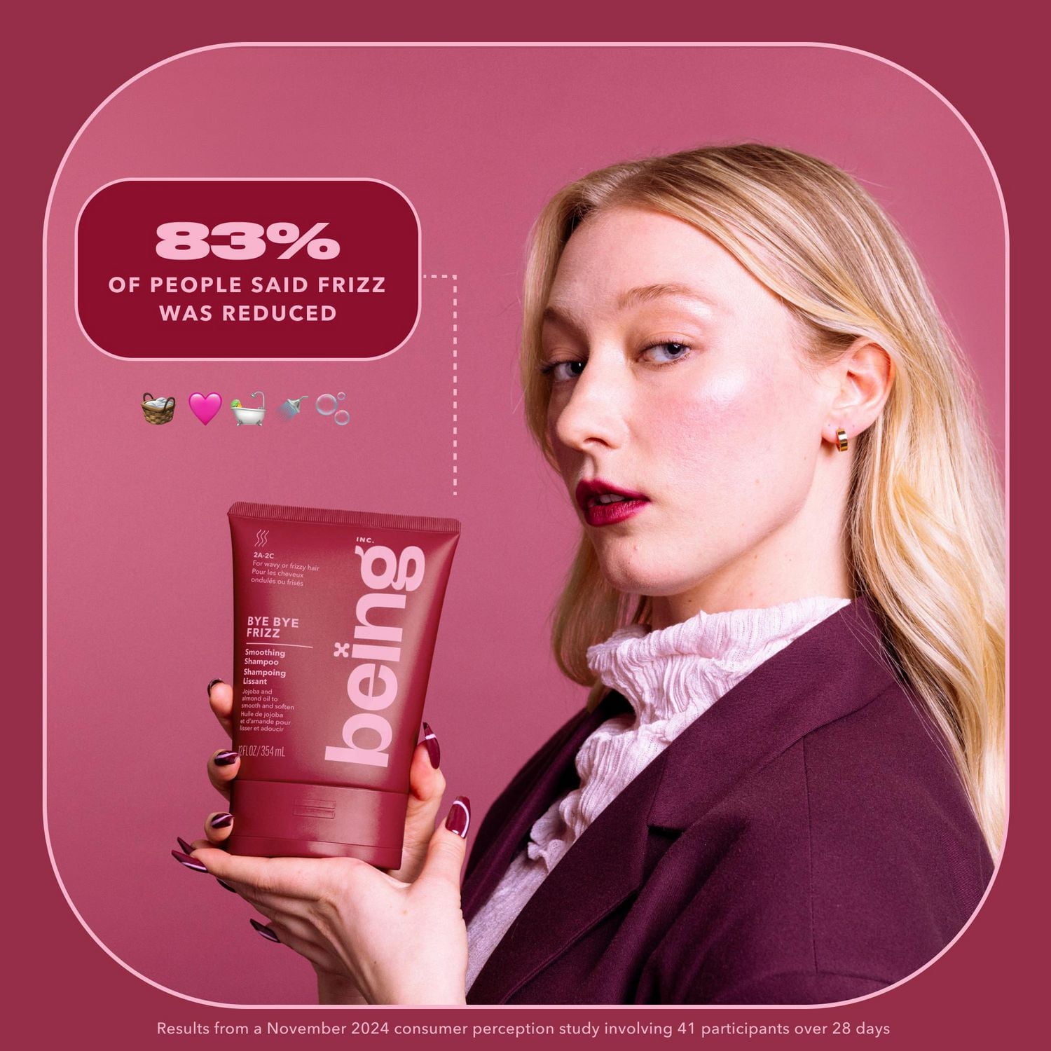 being Shampoing Lissant BYE BYE FRIZZ 354 ml Lisse, apaise les frisons