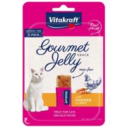 Angle View: 30 count (6 x 5 ct) VitaKraft Gourmet Jelly Cat Treat with Chicken and Carrot