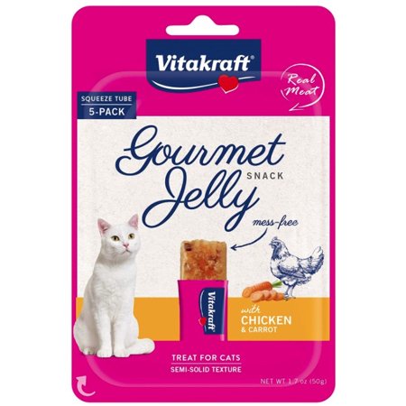 30 count (6 x 5 ct) VitaKraft Gourmet Jelly Cat Treat with Chicken and Carrot