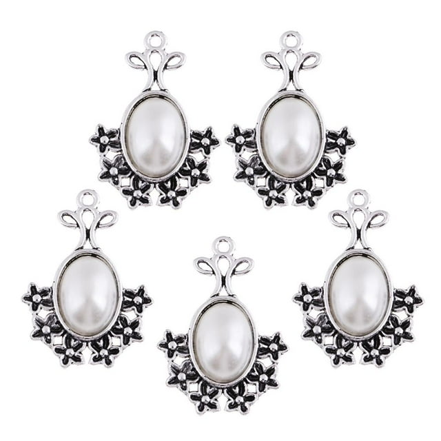 5pcs/Set Colgantes de Joyería Collar de Perla de Mujer Retro Ornamentos de Bricolaje