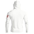 thumbnail image 4 of 250 Anniversary Mens Fishing Sun Hoodie American Flag Patriotic 1776-2026 Print 4th of July Sunshirt White M, 4 of 5