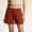 Brown, variant on Women's Casual Solid Color Mid Waist Straight Leg Denim Shorts with Patch Pockets Elastic Comfort M