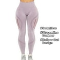 thumbnail image 4 of QRIC Womens Seamless Butt Lift Leggings High Waisted Yoga Pants Ribbed Workout Slimming Tights, 4 of 5