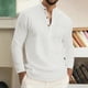 thumbnail image 1 of pstuiky camisas de manga larga para hombre, Blusa/camisa informal y moderna de manga larga con botones para hombre Tops casuales para hombres s, 1 of 9