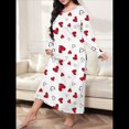 thumbnail image 2 of Camisón de Larga para Mujer, Estampado, Camiseta, Vestido de Dormir Amor Rojo XL, 2 of 3