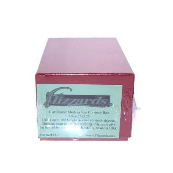 Modern Size Currency Storage Box - Red - 7.5 x 4.25 x 3.25