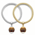 thumbnail image 1 of China Architecture Tian'anmen Pattern Lover Bracelet Bangle Pendant Jewelry Couple Chain, 1 of 3