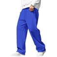 thumbnail image 2 of Resicozy Baggy Sweatpants Men Wide Leg Drawstring Waist Straight Sweat Pant 2026 Casual Workout Gym Athletic Trousers with Pockets Blue M, 2 of 4