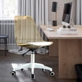thumbnail image 2 of Smilegend 360° Swivel Chair - Plastic, Armless, Wheels, for Home/Office, Amber Brown, 2 of 8