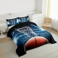 thumbnail image 3 of Feelyou 3D Basketball Print Bedding Comforter Set, Modern Ball Game Lover Twin Comforter Sets, Teen Boy Girl Kid Reversible Bedding Set, Breathable Home Decor, 2pcs, 3 of 8