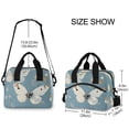 thumbnail image 3 of Lunch Bag Portable Crossbody Meal Bag Cooler Bag Insulated Lunch Bag Food Bag Handheld & Crossbody Design Beautiful Big Blue Butterfly, 3 of 6