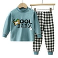 thumbnail image 4 of HCNTES Toddler Baby Boy Outfits Long Sleeve Pull On Sweatshirt Pants Infant Fall Winter Clothes Set(12-18 Months,Navy-6), 4 of 4