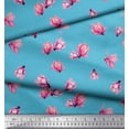 thumbnail image 3 of Soimoi Moss Georgette Fabric Magnolia Floral Print Fabric by The Yard 42 Inch Wide, 3 of 3