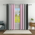 thumbnail image 2 of Aofoto Pink Grey Black Blackout Curtains for Girls Living Room, Room Darkening Abstract Window Drapes Treatments With Grommet, 2 Panels, 42"x63", 2 of 6