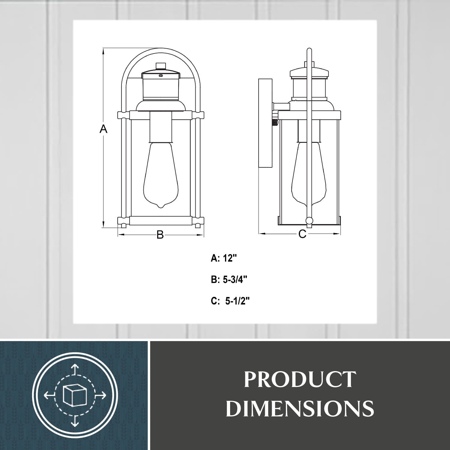 Winfield 5.75-in. 1 Light Black Motion Sensor Dusk to Dawn Outdoor Wall Lantern Clear Glass