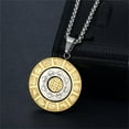 thumbnail image 4 of PAURO Men's Stainless Steel Vintage Creative Rotatable 12 Zodiac Gossip Pendant Necklace with Chain, 4 of 5