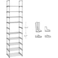 thumbnail image 4 of Zapatero SONGMICS, metal, 10 niveles, diseño personalizable, gris, 4 of 7