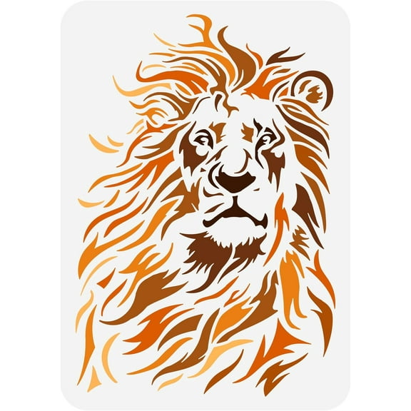 Tribal Lion Stencil for Painting 11.7x8.3inch Large Lion Drawing Template Plastic PET Animal Theme Painting Stencil