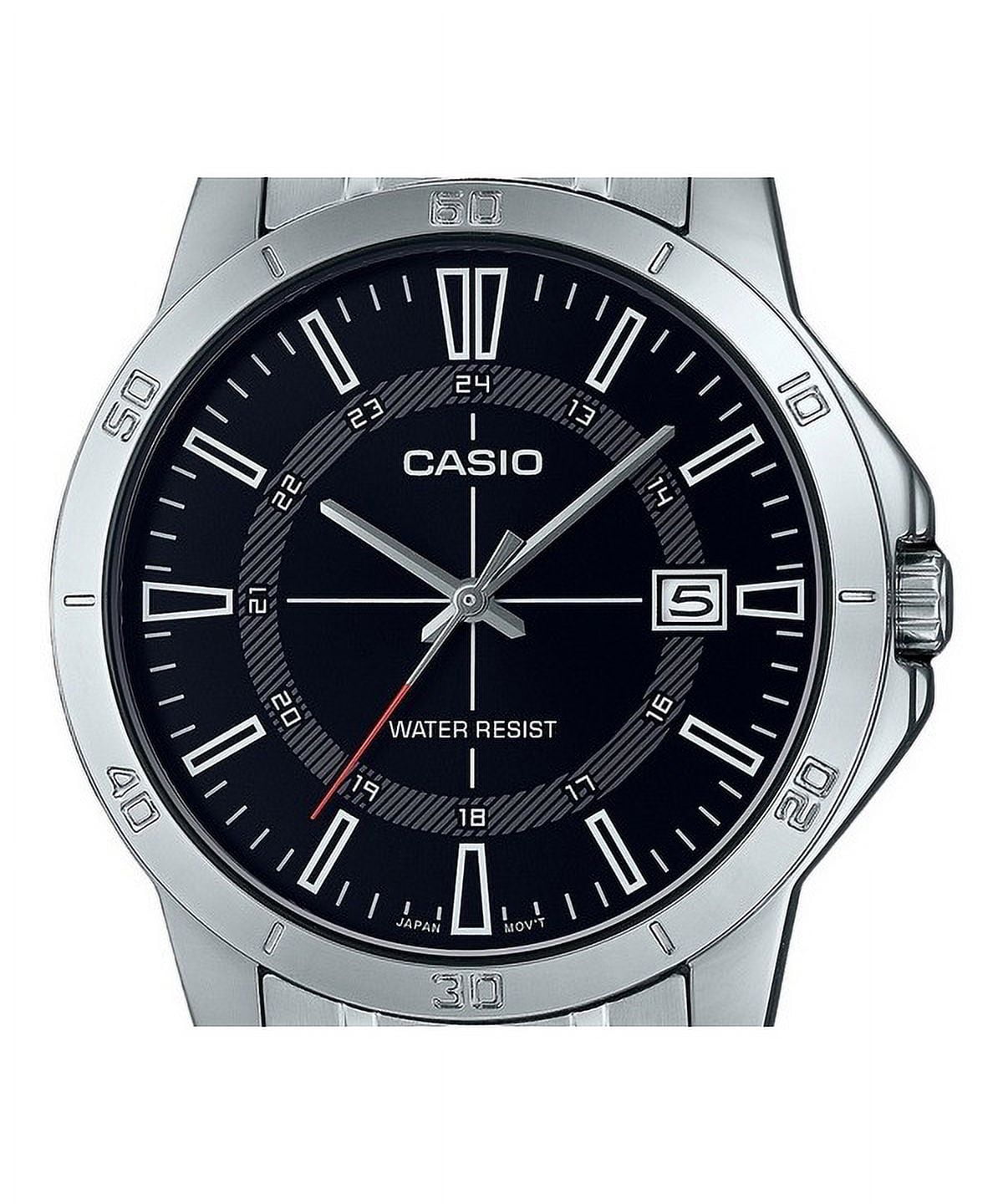 Casio Men’s Black Dial Stainless Steel Bracelet Watch - Casio MTP‑V004D‑1CUDF